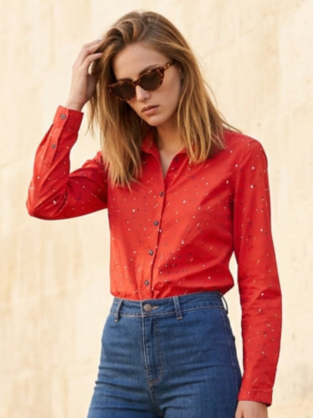 Vintage 90s agnes b Sport b. 100% Cotton Button Down Shirt Size XS